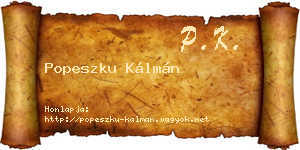 Popeszku Kálmán névjegykártya